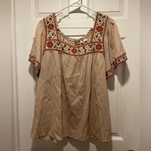 NWT Madewell Embroidered Square-Neck Top NE177 xxl